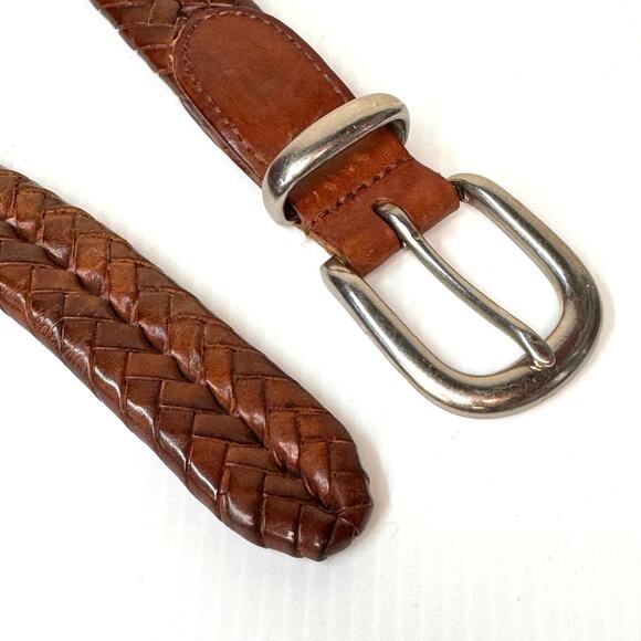 Vintage COACH 5922 Men's Belt 40" Braided Leather Brass Classic Preppy Luxury - Picture 6 of 8